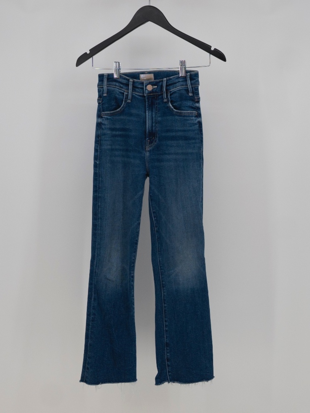 Mother Denim Lil' Mother Hustler Ankle Fray Boot Leg Cut Grasping At Straws Jean